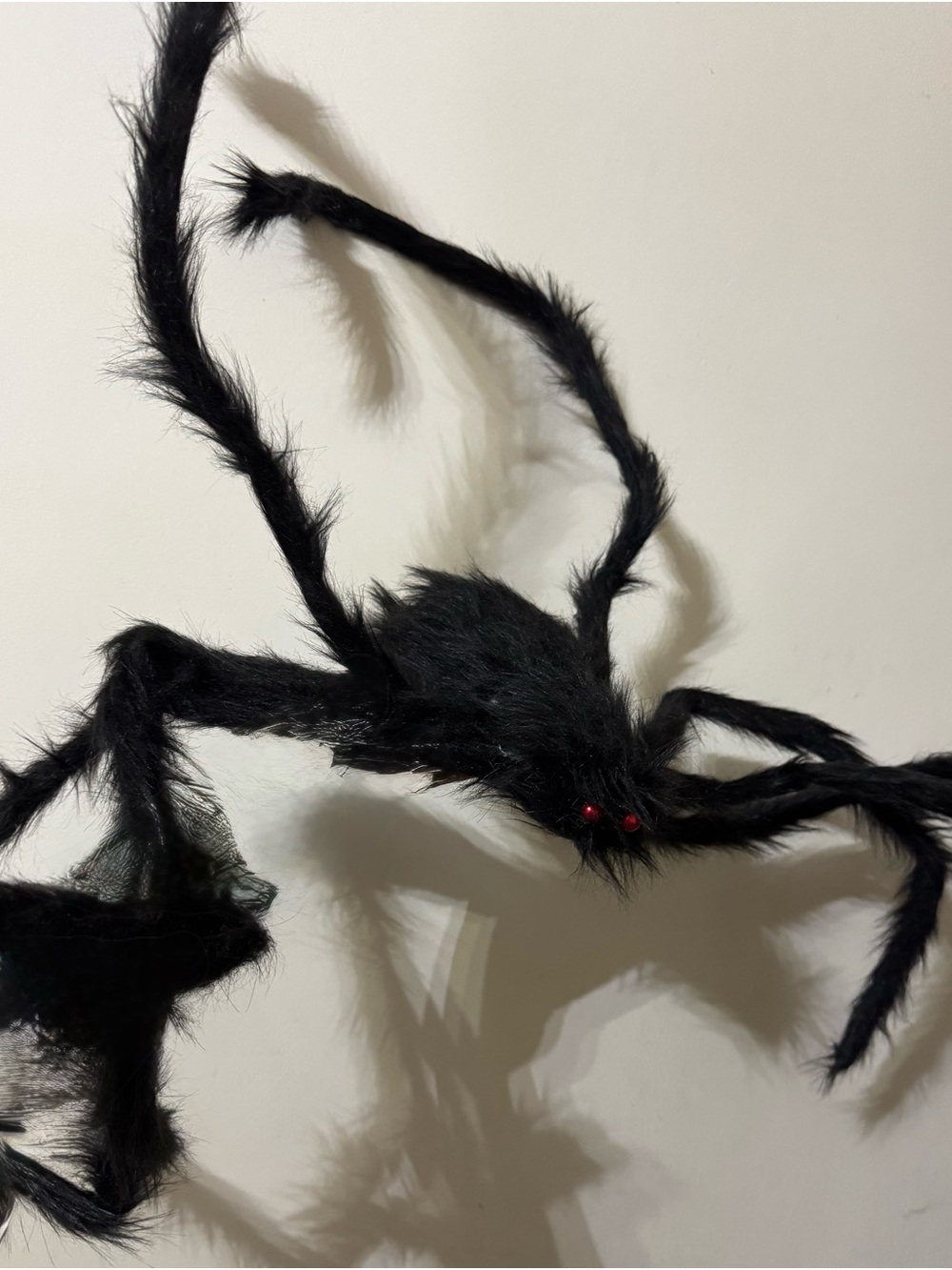 Black Furry Spider Halloween Decor
